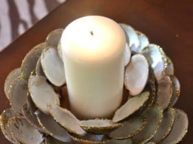 Porte-bougie en coquillages