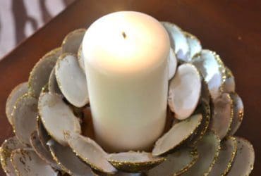 Porte-bougie en coquillages