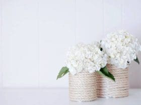 Vase avec de la corde