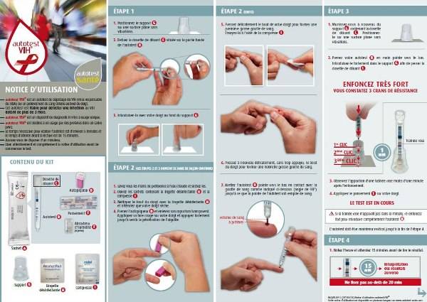 Mode d'utilisation de l'auto-test de dépistage du VIH