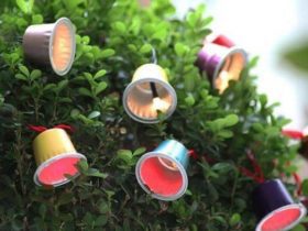 Guirlande lumineuse en capsules de café