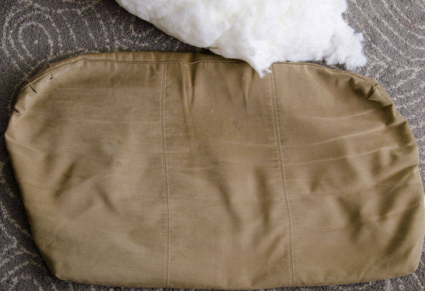 housse de dossier de canapé vidée de son rembourrage