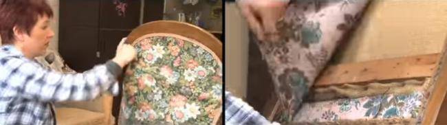 retirer l'ancien tissu qui recouvre le fauteuil Voltaire