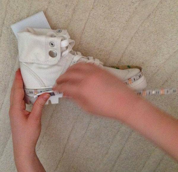 mesurer le pourtour des semelles des baskets