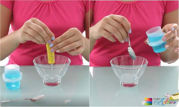 Slime avec de la colle et la lessive liquide