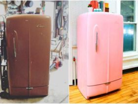 Transformer un vieux réfrigérateur en un frigo vintage girly