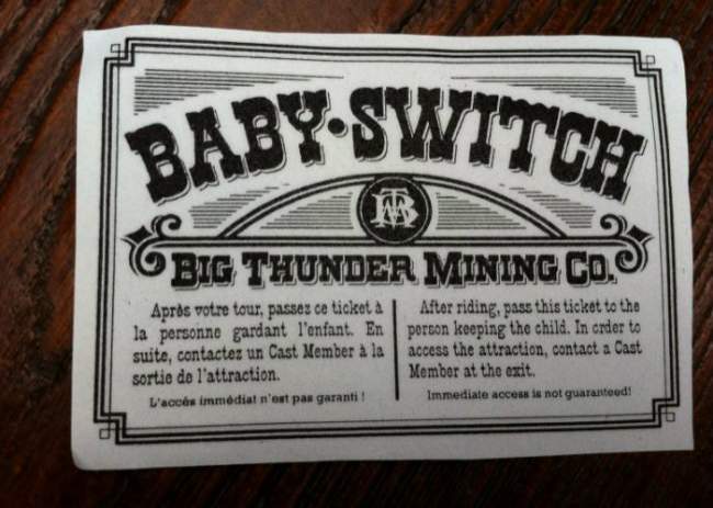 ticket Baby Switch de Disneyland Paris