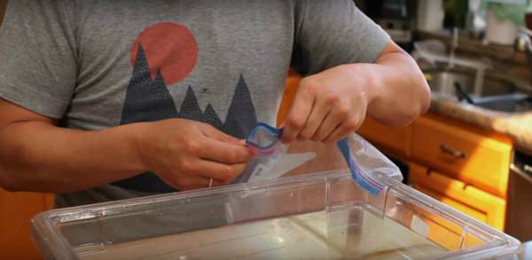 sac de congélation zippé laissé ouvert de 2 cm