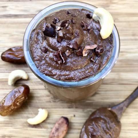 Recette de pâte à tartiner sans sucre au cacao et noix de cajou 100% Vegan