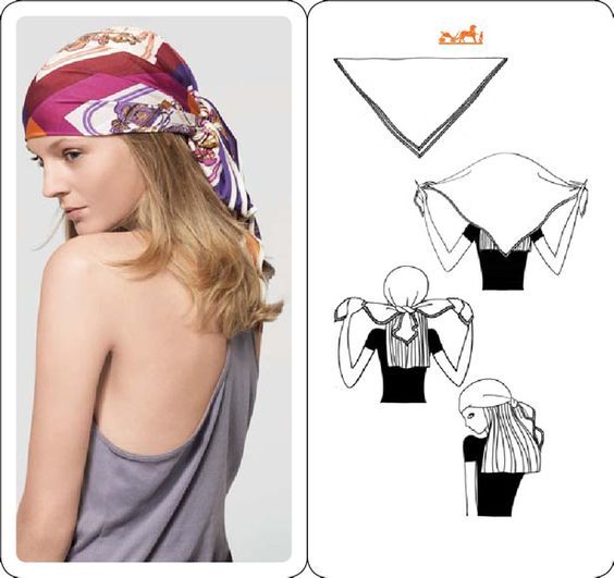 femme avec foulard noué de façon pirate