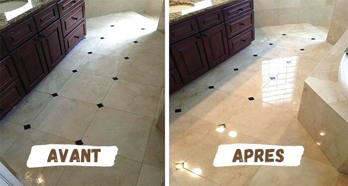 sol en marbre propre