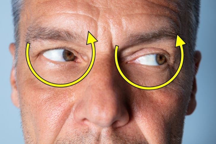 homme dessinant un cercle avec les yeux