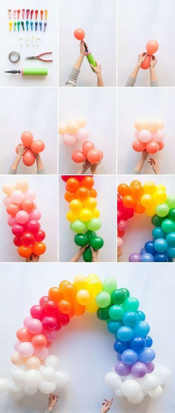 Des ballons arc-en-ciel