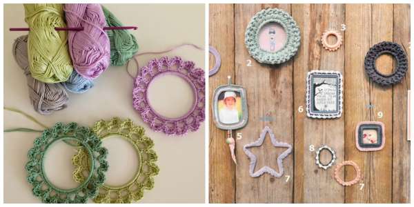 Cadres photos en crochet