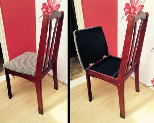 Compartiment secret dans une chaise