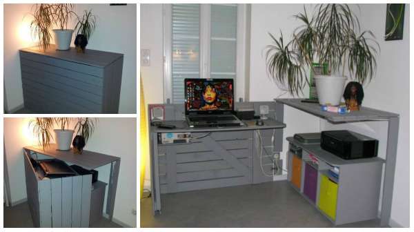 Buffet transformable en bureau