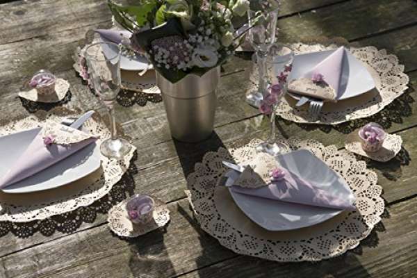 Sets de table dentelle de papier kraft