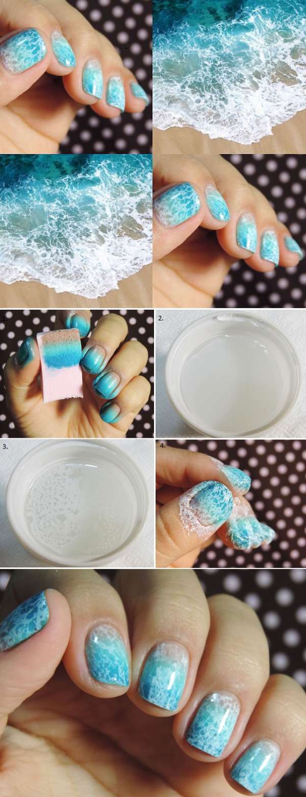 Nail art vagues