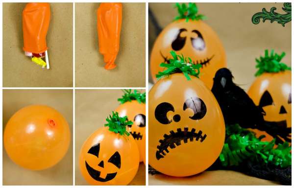 Des ballons remplis de confiseries pour Halloween