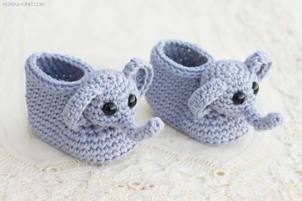 Chaussons pour bébé en forme d'éléphant