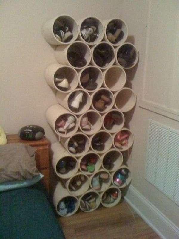 Des tubes en PVC pour ranger vos chaussures