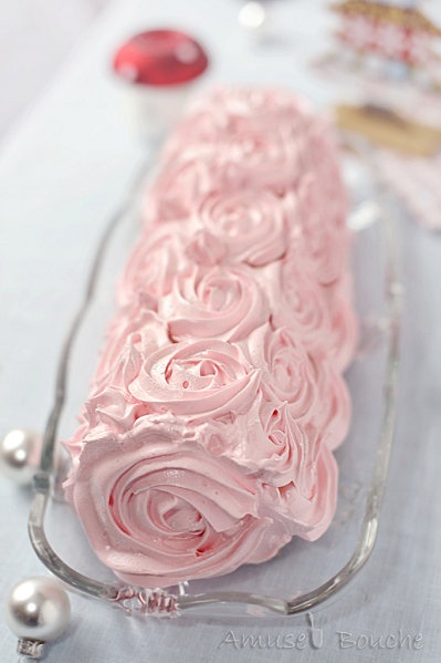 Roses en meringue italienne