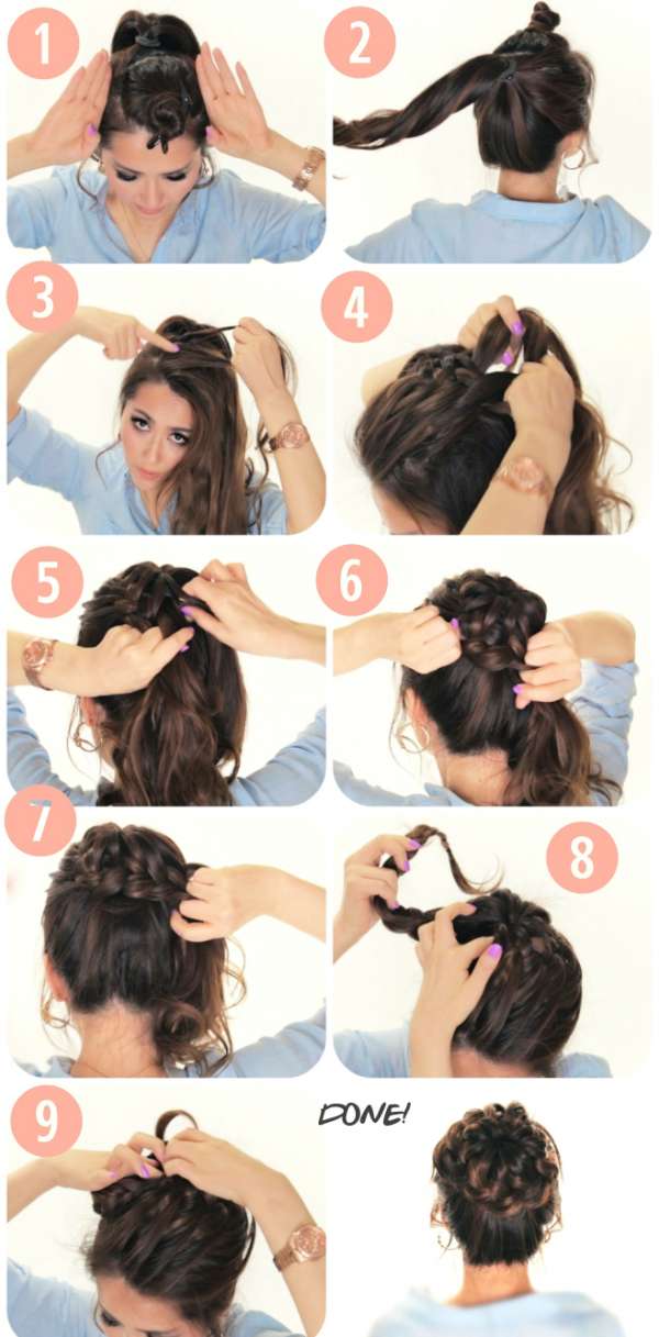 Un chignon tressé