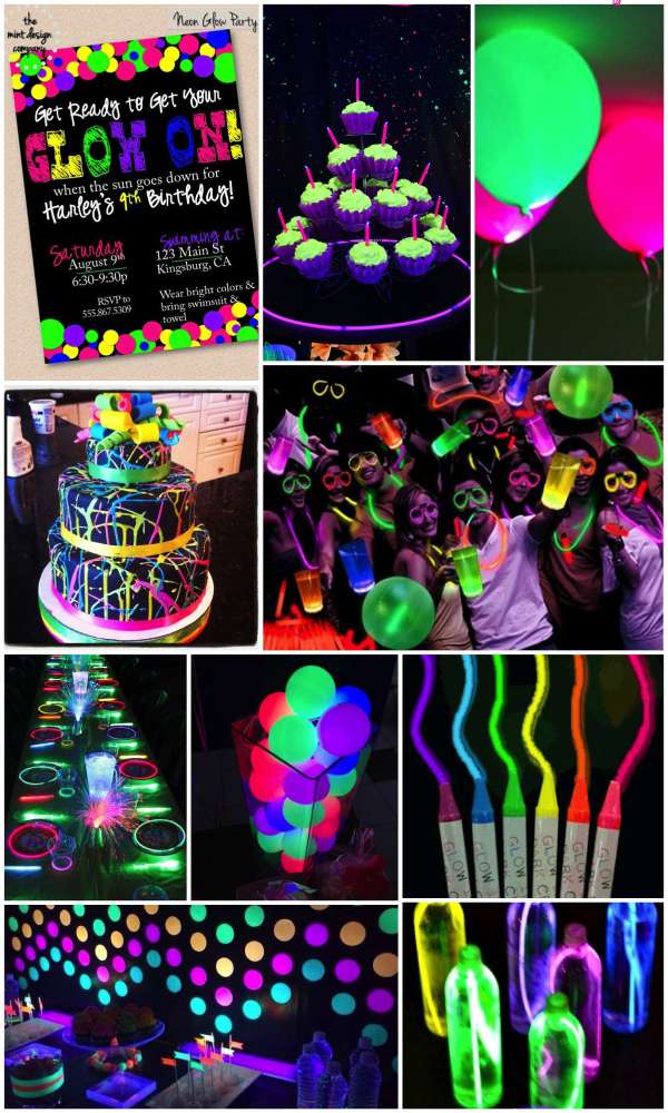 Fête d'anniversaire fluo