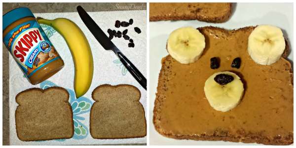 Tartine tête d'ours au beurre de cacahuète et banane