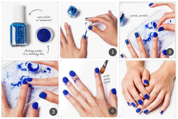 Ongles bleus velvet