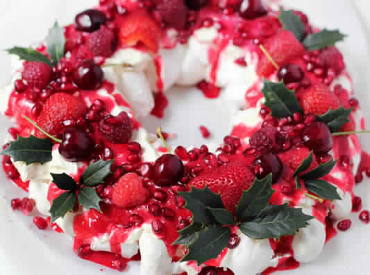 Pavlova couronne de Noël