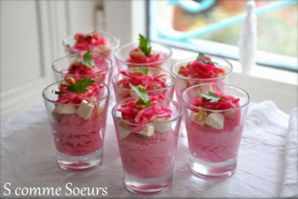 Verrine de mousse de betterave