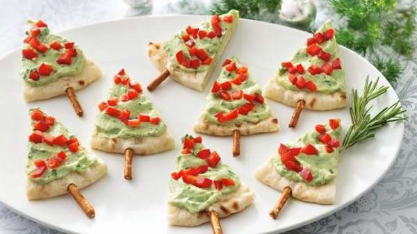 Pita en mini sapins de Noël