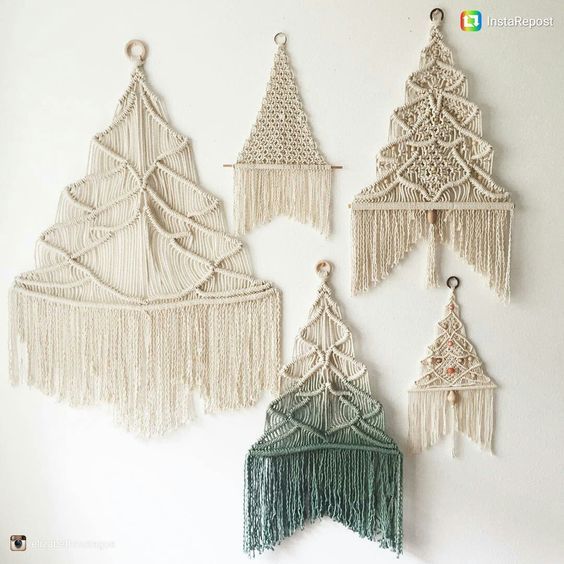 Une collection de sapin en macramé