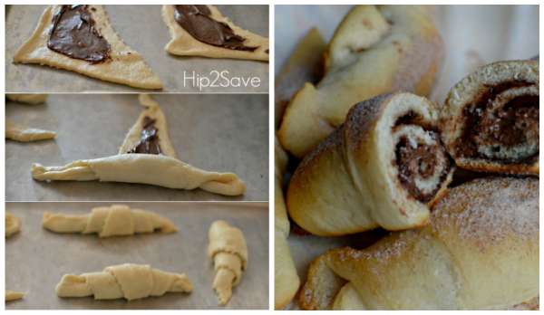 Mini croissants au Nutella