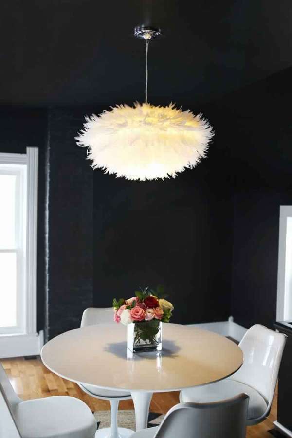 Luminaire en plumes