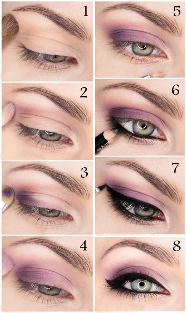 Maquillage violet délicat