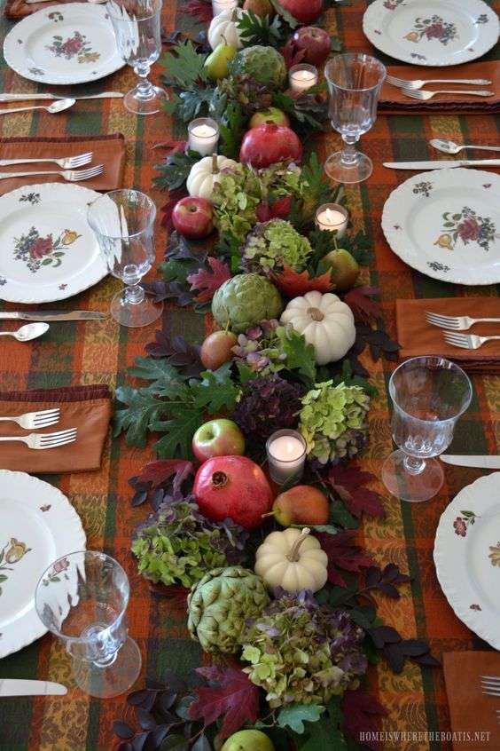 Rien de mieux que d'utiliser des fruits et légumes dans la déco, très beau.