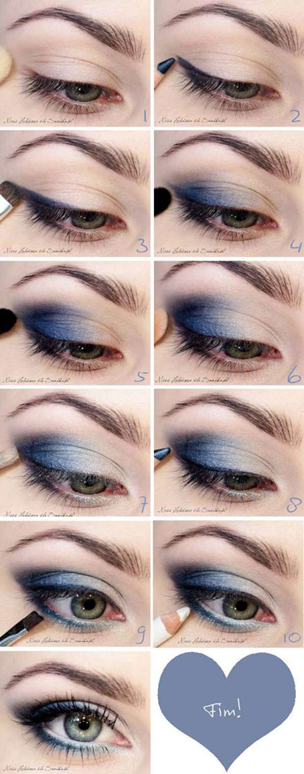 Maquillage smokey bleu