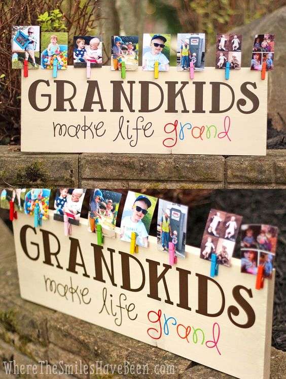 Porte-photos mural fait maison pour la meilleure des grands-mères