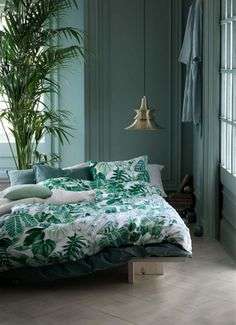 Parure de lit au thème tropical