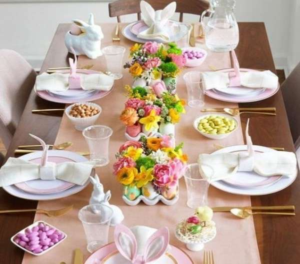 Décoration de table girly pour Pâques