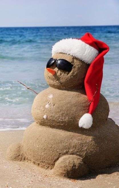 Bonhomme de sable quand on passe Noel en Australie