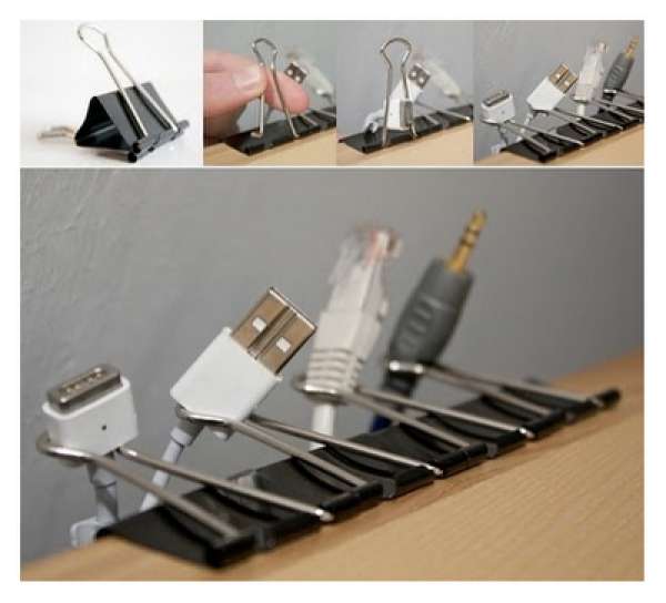 Clips à papier pour maintenir les câbles