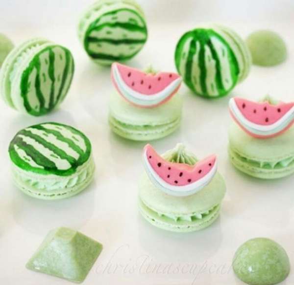 Macarons pastèques