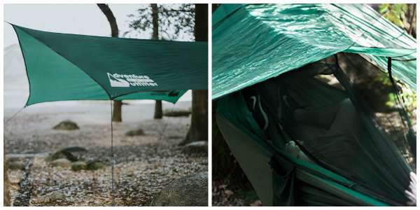Une toile goudronnée pour votre tente ou votre hamac pour vous protéger des fortes pluies