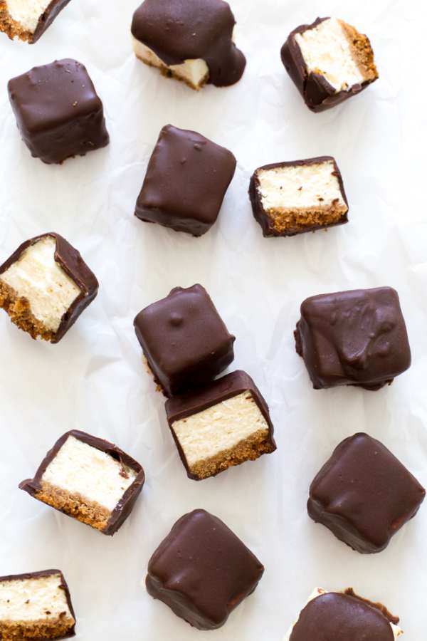 Bouchées de cheesecake au chocolat