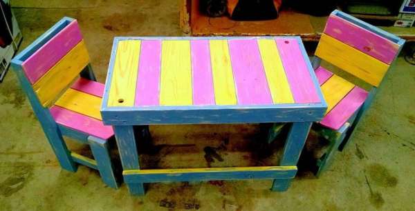 Petites chaises et table pour les enfants