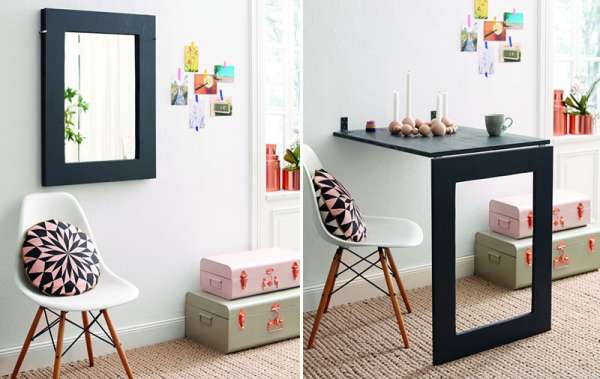 Miroir transformable en table