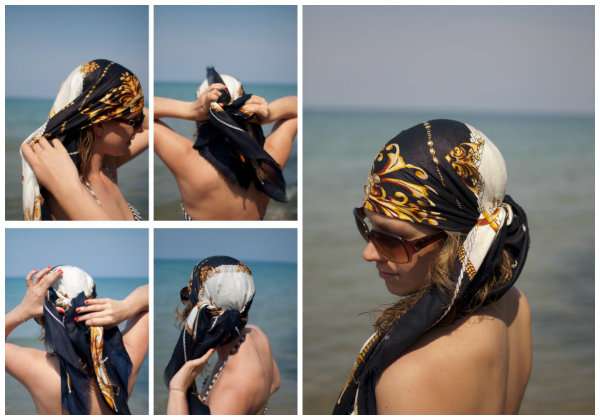 Dompter ses cheveux avec son foulard comme une hippie